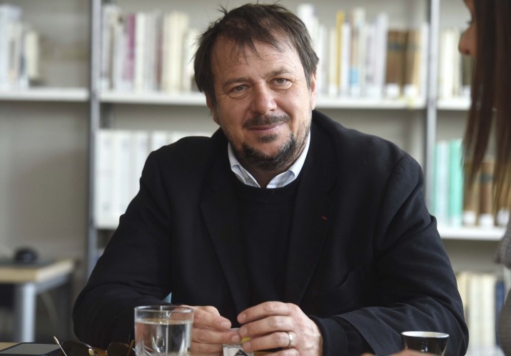 Philippe Godeau francia filmrendező interjút ad az MTI-nek a Frankofón Filmnapokon szereplő Yao című filmjével kapcsolatban a budapesti Francia Intézetben 2019. március 2-án. MTI/Bruzák Noémi
